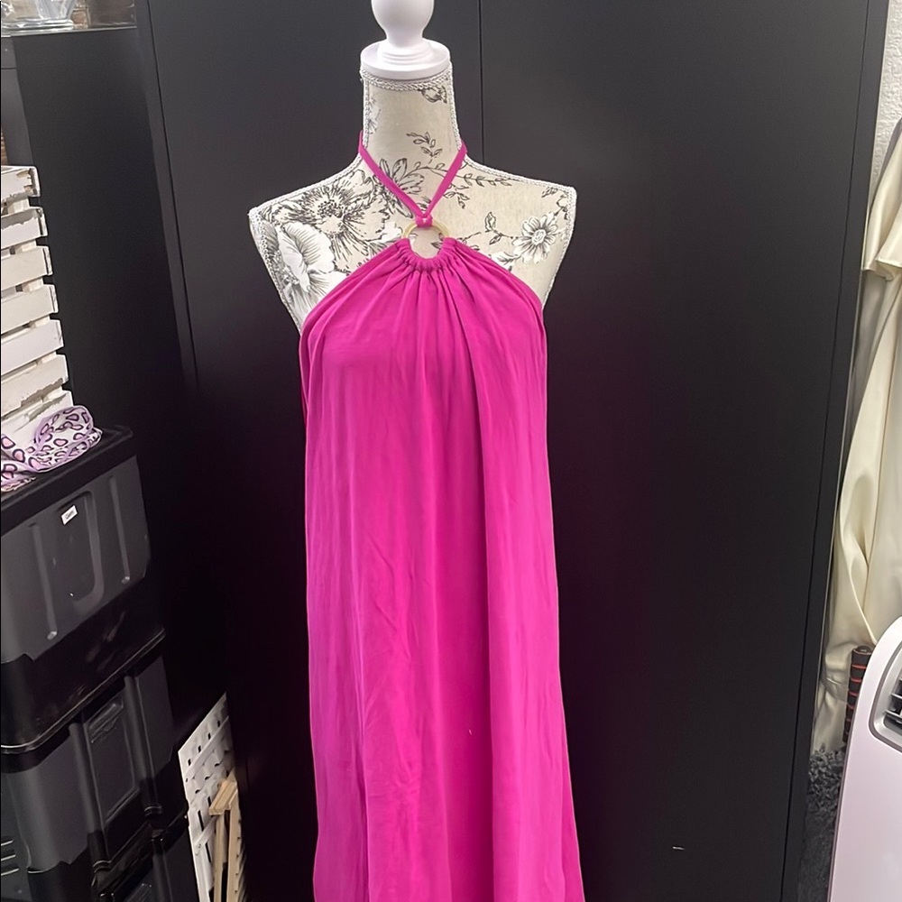 Vibrant Pink Halter Dress